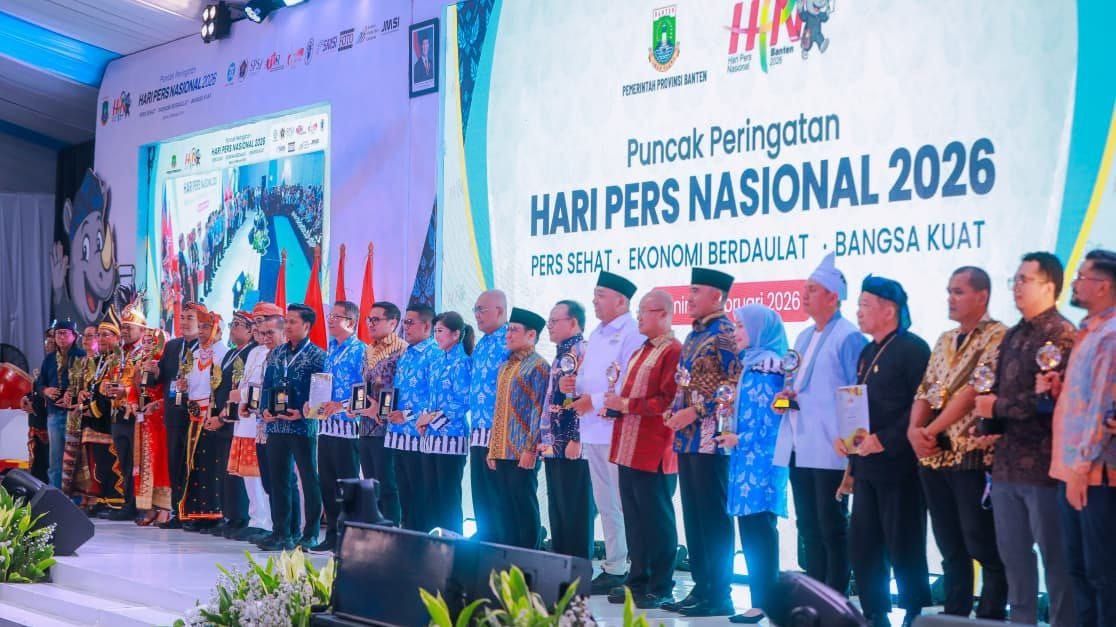 Wakil Walikota Tangsel Pilar Saga Ichsan hadiri punak peringatan Hari Pers Nasional (HPN) 2026 Banten.