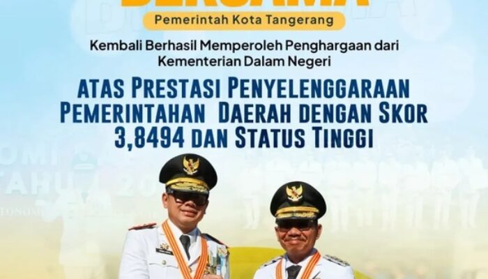 Pemkot Tangerang Kembali Raih Penghargaan Predikat Kinerja Tinggi dari Kemendagri