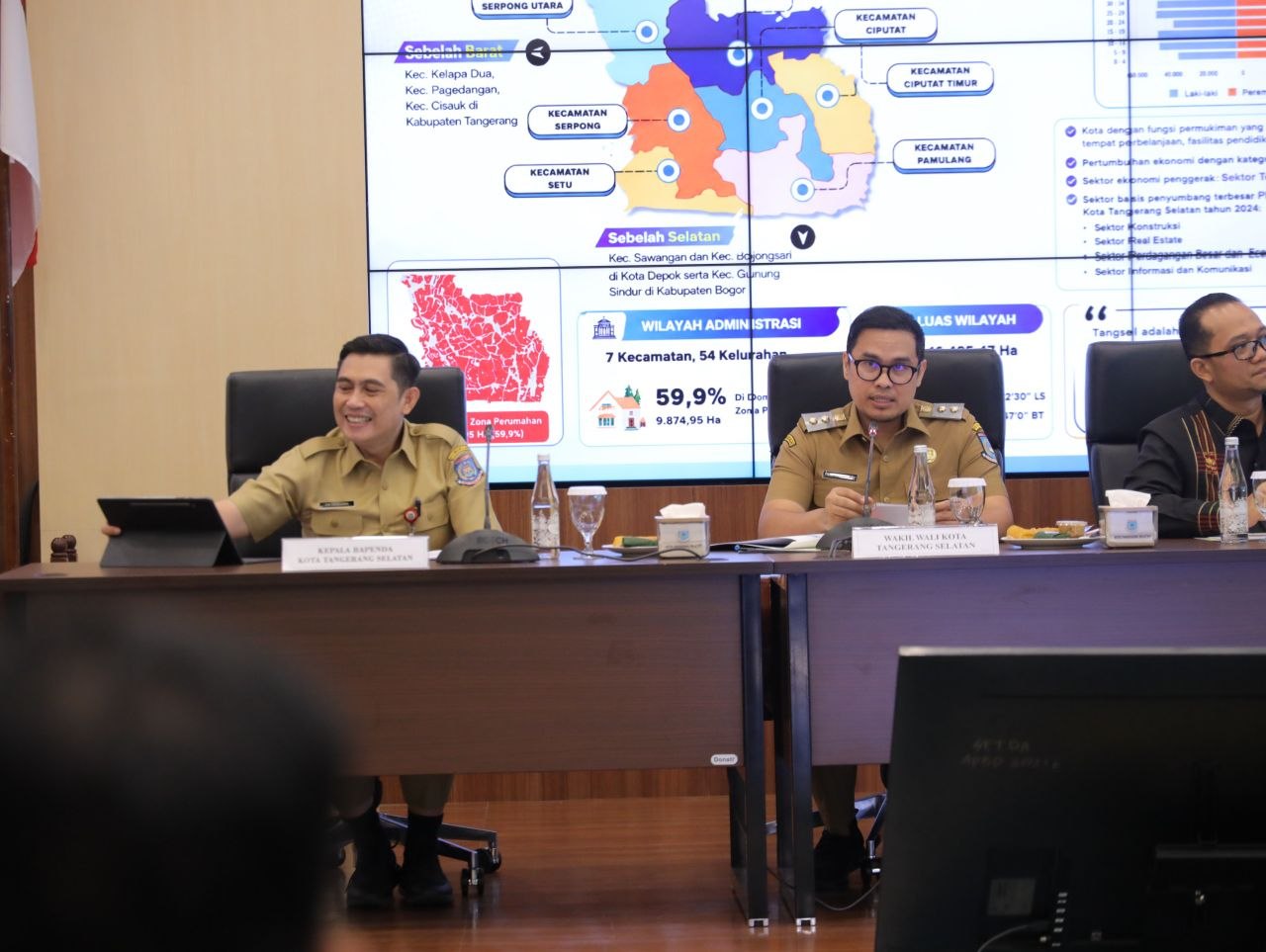 Wakil Walikota Tangsel Pilar saat menerima kunjungan kerja Walikota Tanjungbaru.