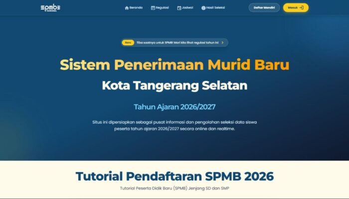 PRA SPMB 2026 Resmi Dibuka, Tangsel Siapkan 9.976 Kuota SMP Negeri