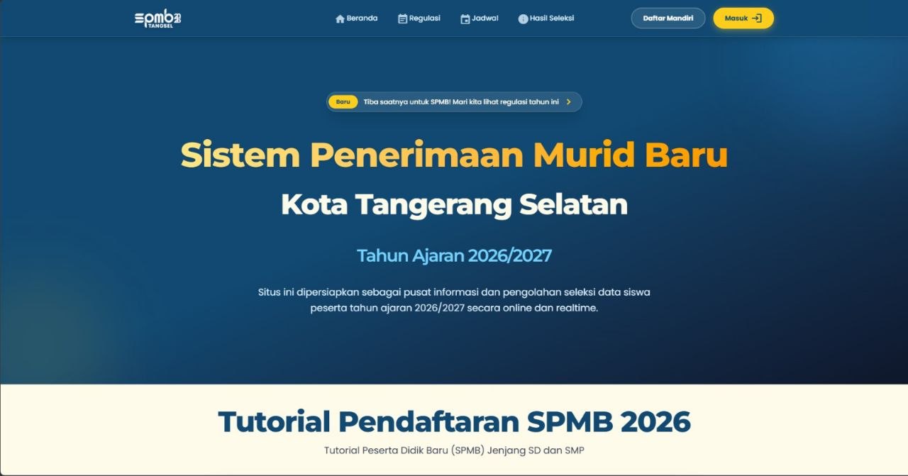 SPMB Tahun 2026 Kota Tangsel